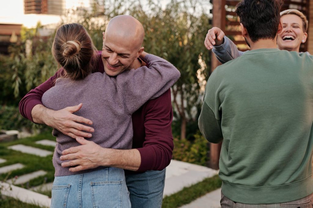 family members hugging
